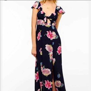 Reformed Floral Cutout Maxi
